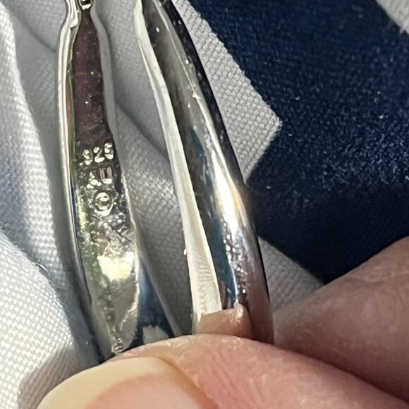 Green to White Ombre Crystals Inside Out Hoop Earrings Sterling Silver 925 AU - Picture 6 of 6